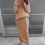 Herbst und Winter Damenmode Twist Pullover Anzug Set