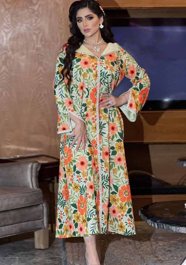 Muslim Spring Diamond Beaded Fashion Luxury Robe Dress