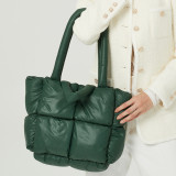 Women Solid Checkered Padding Space Bag