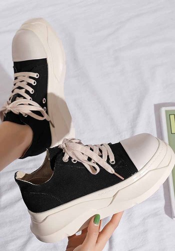 Low-top canvas thick-soled inner height-increasing women's shoes breathable muffin women's shoes trendy