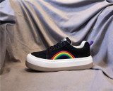 Autumn and winter rainbow Harajuku thick-soled canvas shoes female Casual trendy shoes
