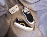 Autumn and winter rainbow Harajuku thick-soled canvas shoes female Casual trendy shoes