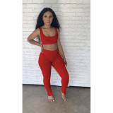 Women Sports Tank Top and Pant Two-Piece Set