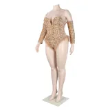 Women Sexy Feather Sequin Jumpsuit
