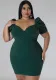 Plus Size Women V-Neck Bodycon Dress