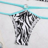 Sexy Striped Drawstring Lace-Up Two Pieces Bikini