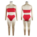 Spring Summer Smock Women's Solid Color Swimsuit Set