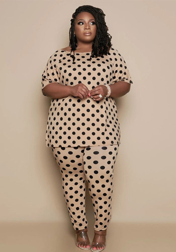 女性のプラスのサイズのプリント半袖パンツ セット ツーピース パジャマ セット