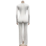 Женская мода Перо Лоскутное бисером V-образным вырезом с длинным рукавом One Peice Брюки Сексуальный женский комбинезон