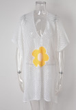 Женская пляжная блузка Полая вязаная блузка Праздники без рукавов Защита от солнца Прикрыть рубашку