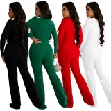 Women'S Fashion Feather Patchwork Beaded V-Neck Long Sleeve One Peice Trousers Sexy Ladies Jumpsuit