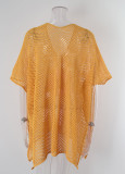 Женская пляжная блузка Полая вязаная блузка Праздники без рукавов Защита от солнца Прикрыть рубашку