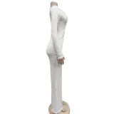 Women'S Fashion Feather Patchwork Beaded V-Neck Long Sleeve One Peice Trousers Sexy Ladies Jumpsuit