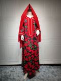 Fashion Ladies Abaya Robe Fashion Dubai Saudi Beaded Print Dress