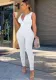 Ladies' Fashion Solid Color Low Back Sleeveless Slim Fit Jumpsuit