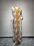 Malay Casual Swing Dubai Robe Printed Dress
