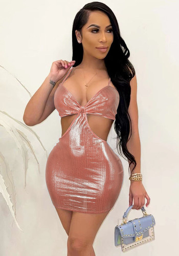 Vestido sin mangas de primavera y verano Vestido ajustado con correas en la cintura y espalda baja