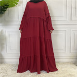 Womens Casual Long Sleeve Chiffon Dress