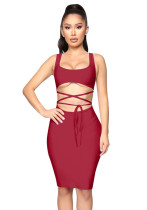 Frauen Sexy Schnürkleid, figurbetontes Kleid