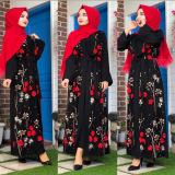 Ladies Embroidered Cardigan Muslim Arabic Robe