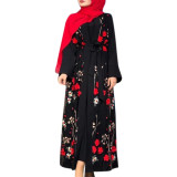 Ladies Embroidered Cardigan Muslim Arabic Robe