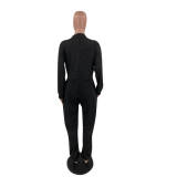 Dames effen kleur grote maten mode ontspannen casual herfstjumpsuit