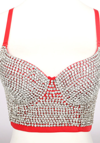Soutien-gorge perlé Fashion Camisole Outdoor Wear Diamond Strapless Top Tank Bra