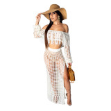 Women's Casual Mesh Fringe Beach Dress Two-Piece Set