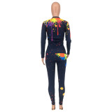Losse tweedelige set met inkjetprint voor dames