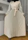Fashion V-Neck Patchwork Pleated Swing Maxi Dress