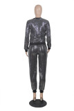 Women'S Sexy Shiny Sequined Long-Sleeved Nightclub Two Piece Pants Set