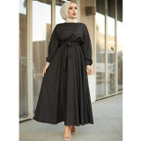 Muslim Loose Long Dress Female Abaya Dubai Jalabiya Loose Robe Dress