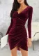 Sexy V-Neck Slim Elegant Velvet Bodycon Dress Party Dress For Women