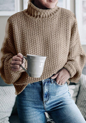 Осенне-зимняя вязаная рубашка женская водолазка пуловер свитер