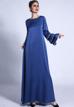 Robe longue élégante à manches trois couches pour femmes