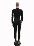 Spring Women Fashion Sexy Solid Color Slim Fitted Jumpsuit