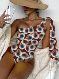 Women'S Multicolor 3D Printed One-Piece Swimsuit Tight Fitting Bikini Wear