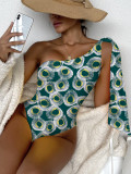 Women'S Multicolor 3D Printed One-Piece Swimsuit Tight Fitting Bikini Wear