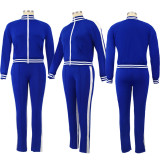 Women Long Sleeve Top and Pants Sports Two-Piece Set