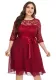 Plus Size Women Summer lace chiffon Patchwork Dress Dress Dress