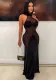 Women Sexy Sleeveless Backless Solid Dress