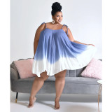 Plus Size Women Summer Print Slip Dress