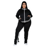 Women Long Sleeve Top and Pants Sports Two-Piece Set