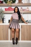 Women's Fashion Casual Suit Houndstooth Two-Piece Set