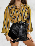 Striped Spring Long Sleeve Loose Cardigan Comfortable Casual Shirt