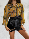 Striped Spring Long Sleeve Loose Cardigan Comfortable Casual Shirt