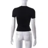 Women'S Spring Solid Round Neck Short Sleeve Basic T-Shirt Top