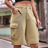 Women Summer Denim Cargo Shorts