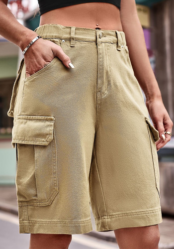 Women Summer Denim Cargo Shorts