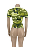 Women's Fashion Casual Camouflage Top T-Shirt